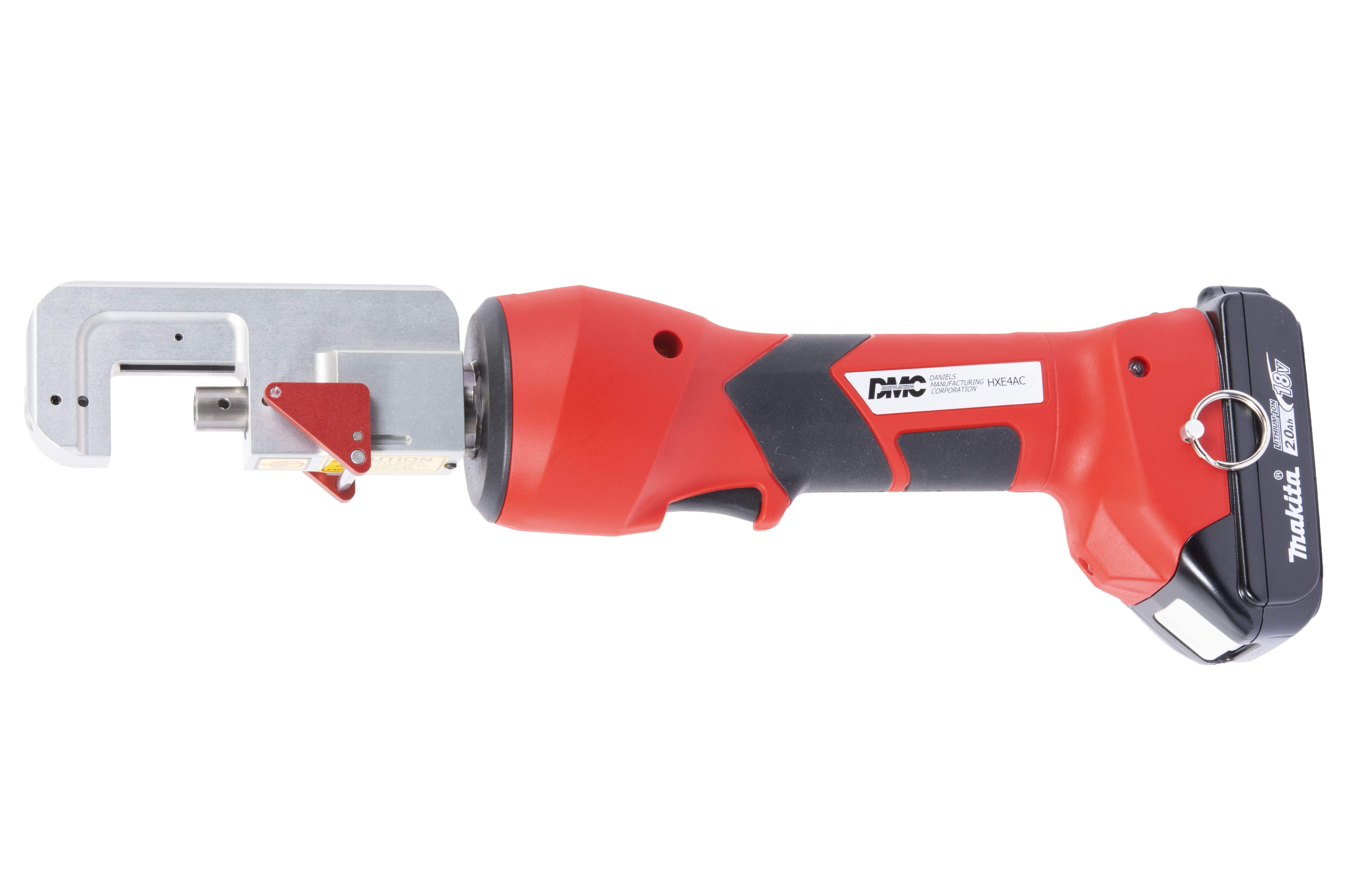 1.5 Ton Battery-Powered Open Frame Crimp Tool with a Pre-Tensioned Pushrod - Use with Y Dies - hxe4ac_images_hxe4ac_2.jpg